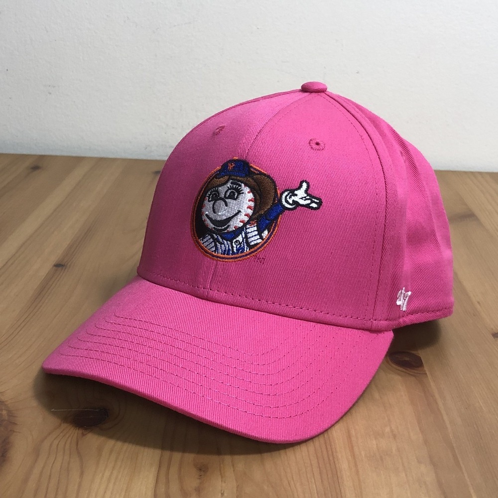 New York Mets '47 Mr. Met MLB Baseball Hat Cap Girls One Size Pink